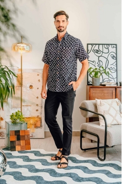 TUSCA MEN | Nuansa Batik Kemeja in Black